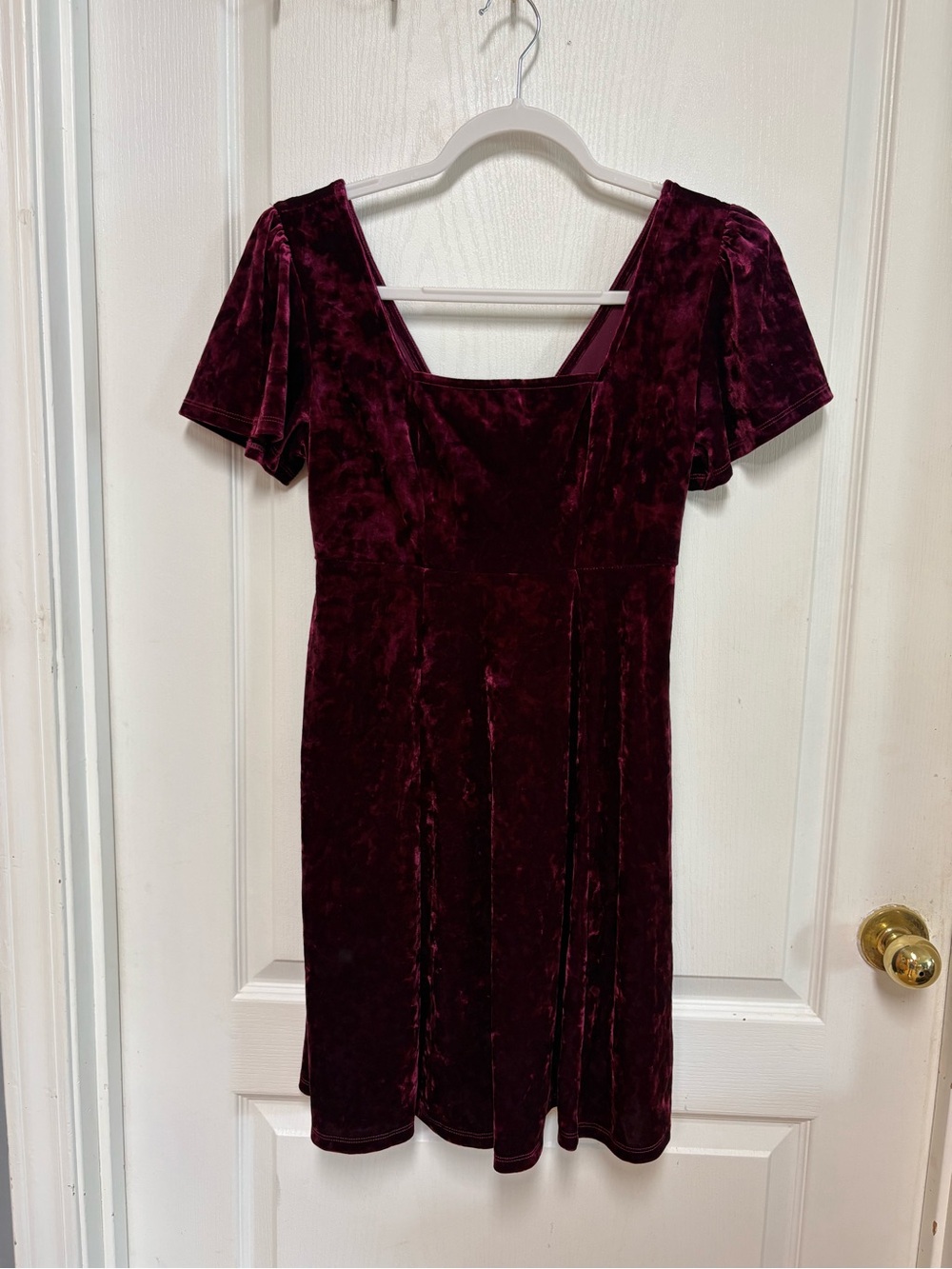 Women’s Velvet Burgundy Dress with Square Neck size small